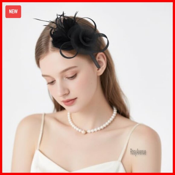 8-Piece Fascinator Hat Set with Feathers and Headband for Special Occasions main image 4
